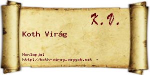 Koth Virág névjegykártya